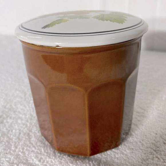 Vintage MCM White Gooseberry 12oz Ceramic Canister Jar Container - Picture 7 of 14